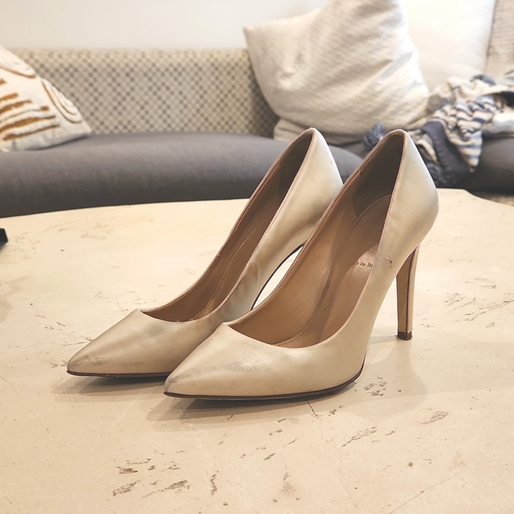 J crew satin bridal shoes